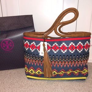 Tory Burch Embroidered Tote Bag